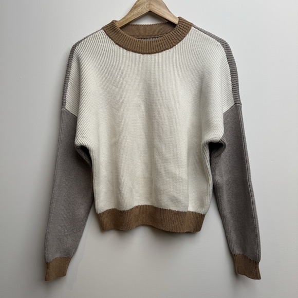 Abercrombie & Fitch Tops - Abercrombie & Fitch Women's Knit‎ Y2K Sweater Medium Colorblock Brown Pullover